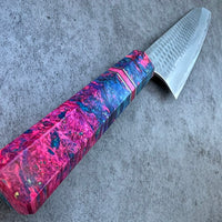 Custom Anryu/Ikeada B2 hammered Gyuto 210mm - Double dyed box elder and cotton candy acrylester
