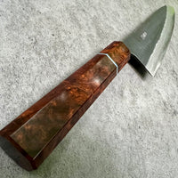 Custom Yamamoto Asai Aogami Super Kurouchi Tsuchime Ironclad 240 Gyuto - Dark Ironwood burl and vintage poker chip