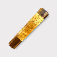 Custom Japanese Knife handle (wa handle) for 165-210 mm : Yellow Cedar burl and Koa