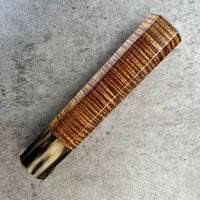 Custom Japanese Knife handle (wa handle) for 240mm - Chocolate Koa and marbled horn