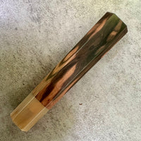 Custom Japanese Knife handle (wa handle) for 240mm - Mun ebony and blonde horn
