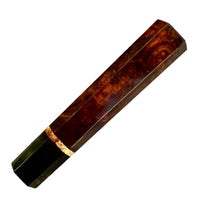 Custom Japanese Knife handle (wa handle) for 165-210 mm - Dark desert ironwood burl and horn