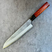 Custom Nigara Hamono SG2 Migaki Tsuchime Gyuto 240 mm - Siamese Rosewood and Horn