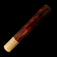 Custom Japanese Knife handle (wa handle) for 165-210mm - Desert Ironwood burl and blonde