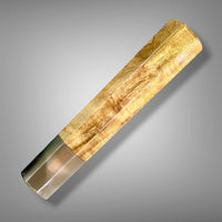 Custom Japanese Knife handle (wa handle) for 165-210 mm: Curly blonde mahogany and striped horn