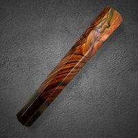 Custom Japanese Knife handle (wa handle) for 210mm - Desert Ironwood burl and horn