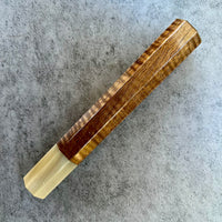 Custom Japanese Knife handle (wa handle) for 240mm - Chocolate Koa with tight curl and blonde horn