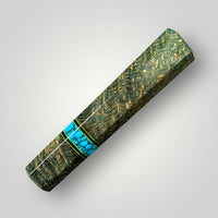 Custom Japanese Knife handle (wa handle) for 165-210 mm: Dyed Black Ash Burl and Turquoise