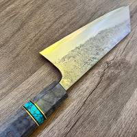 Custom Matsubara B2 Nashiiji Tall Bunka 180 mm- maple and turquoise