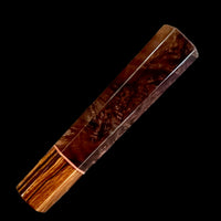 Custom Japanese Knife handle (wa handle) for 165-210mm : Chechen burl and desert ironwood