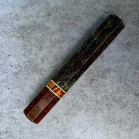 Custom Japanese Knife handle (wa handle) for 165-210mm : Green dyed mango with ringed gidgee