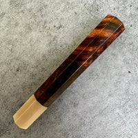 Japanese Knife handle (wa handle) for 210 mm - Dark desert ironwood burl and blonde