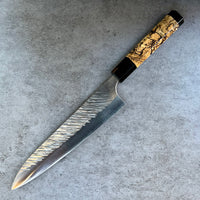 Custom Yu Kurosaki Fujin SG2 Hammered Gyuto 210 - Spalted hackberry