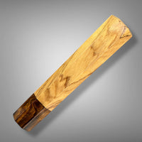 Custom Japanese Knife handle (wa handle) for 165-210 mm: Olive and Desert ironwood