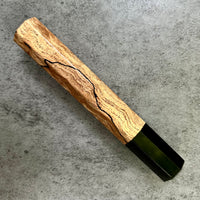 Custom Japanese Knife handle (wa handle) for 210mm : Spalted quilted maple and horn