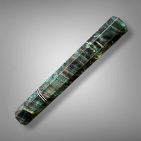 Custom Japanese Knife handle (wa handle) for 240-260mm : Double dyed box elder burl and nickel silver (Block BE141)