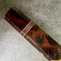 Custom Japanese Knife handle (wa handle) for 240-260 - Very rare Lanceolaria rosewood and copper infused carbon fiber
