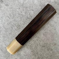 Custom Japanese Knife handle (wa handle) for 240mm - African Blackwood and blonde horn