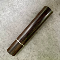 Custom Japanese Knife handle (wa handle) for 240mm : D-shaped African Blackwood and nickel silver