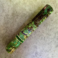 Custom Japanese Knife handle (wa handle) for 165-210mm : Dyed box elder & Arizona jade