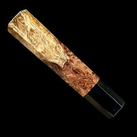 Custom Japanese Knife handle (wa handle) for 165-210mm - Two tone Honduran rosewood burl and horn