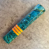 Custom Japanese Knife handle (wa handle) for 165-225 mm : Dyed box elder burl