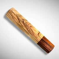 Custom Japanese Knife handle (wa handle) for 165-210 mm: Olive and desert ironwood