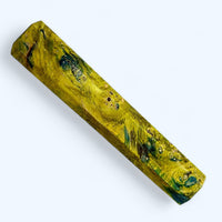 Custom Japanese Knife handle (wa handle) for 165-210 - Dyed yellow green burl