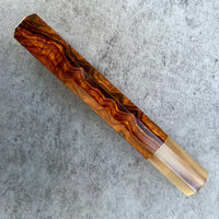 Custom Japanese Knife handle (wa handle) for 240mm - Desert ironwood burl and blonde