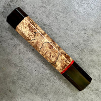Custom Japanese Knife handle (wa handle) for 240mm - Spalted Maple, Macassar Ebony and Vintage Poker Chip