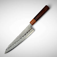 Custom Tsunehisa AS Hammered Gyuto 210mm - Kingwood and Mississippi Sinker Cypress