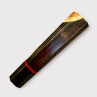 Custom Japanese Knife handle (wa handle) for 165-210 mm : African Blackwood and horn with vintage poker chip