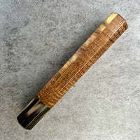 Custom Japanese Knife handle (wa handle) for 240mm - Chocolate Koa and marbled horn