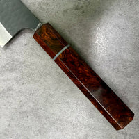 Custom Yamamoto Asai Aogami Super Kurouchi Tsuchime Ironclad 240 Gyuto - Dark Ironwood burl and vintage poker chip