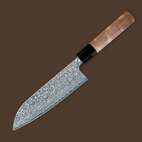 Yoshimi Kato SG2 Black Nickel Damascus Santoku 165mm