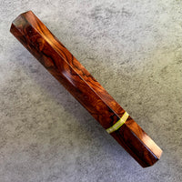Custom Japanese Knife handle (wa handle) for 165-210mm : Desert Ironwood and Vintage poker chip