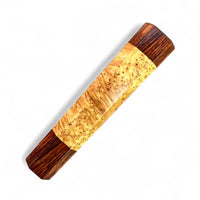 Custom Japanese Knife handle (wa handle) for 165-210 mm: Canadian yellow cedar burl and cocobolo