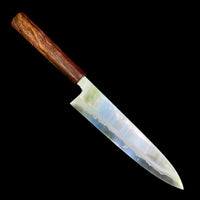 Custom Tetsujin Ukibasiage Ginsanko Gyuto 240 mm : D-shaped Cocobolo