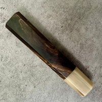 Custom Japanese Knife handle (wa handle) for 210mm : Figured African Blackwood and marbled horn