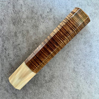 Custom Japanese Knife handle (wa handle) for 165-210mm - Chocolate Koa with tight curl and blonde horn