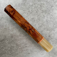 Custom Japanese Knife handle (wa handle) for 240 mm - Chechen burl and blonde with golden labradorite inlay