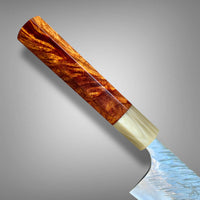 Custom Yu Kurosaki Fujin SG2 Hammered Gyuto 240 - Bloodwood burl and blonde horn