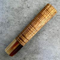 Custom Japanese Knife handle (wa handle) for 165-210mm : Koa and marbled horn
