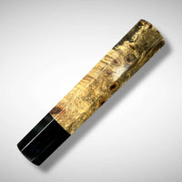 Custom Japanese Knife handle (wa handle) for 165-210 mm: Buckeye burl and horn