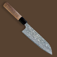 Yoshimi Kato SG2 Black Nickel Damascus Santoku 165mm