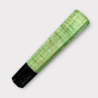 Custom Japanese Knife handle (wa handle) for 165-210 mm : Green dyed curly maple and horn