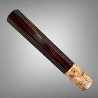 Custom Japanese Knife handle (wa handle) for 165-210 mm: Desert ironwood and Japanese elm burl