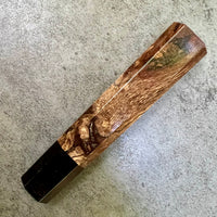 Custom Japanese Knife handle (wa handle) for 165-210mm : Spalted oak burl and horn