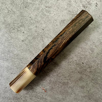 Custom Japanese Knife handle (wa handle) for 210mm : Figured African Blackwood and marbled horn