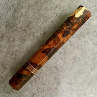 Custom Japanese Knife handle (wa handle) for 240-260 - Very rare Lanceolaria rosewood and copper infused carbon fiber